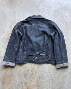 Veste en jean délavé pour homme, style workwear, col rabattu, manches classiques, longueur courte, en coton, vêtement d'extérieur pour l'automne - Product Image 2