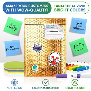 Bollettini in oro metallizzato da 6.5X9 pollici confezione 250 buste di spedizione opache autosegole impermeabili Poly per piccole imprese - Product Image 5