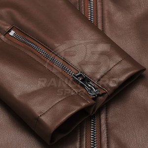 Casual Fashion <b>Men</b> <b>Leather</b> <b>Jacket</b> Zip Front Slim Fit Soft <b>Leather</b> Breathable Lightweight Streetwear Outerwear - Product Image 4