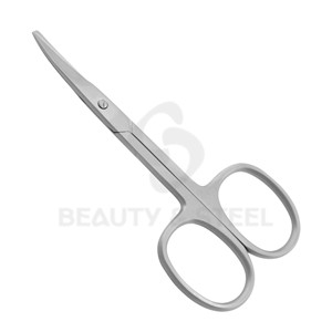 Ciseaux à ongles mats argentés de qualité supérieure avec bord incurvé professionnel et poignées ergonomiques larges pour une précision professionnelle en salon - Product Image 1