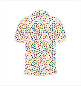 Camiseta polo multicolor con lunares para hombre, camiseta de golf de manga corta con estampado de lunares coloridos, ropa informal transpirable para verano - Product Image 2