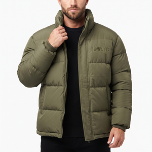 Chaqueta Acolchada Verde Oliva para Hombre, Corte Regular, Cuello Alto, Cierre de Cremallera, Logotipo Bordado Personalizado, Abrigo de Invierno Cortavientos - Product Image 6