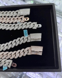 Cadena Cubana de Moissanita de Calidad de Exportación, Chapada en Oro de 18K, Personalizada, OEM ODM, Joyería al por Mayor Disponible para la Venta - Product Image 5