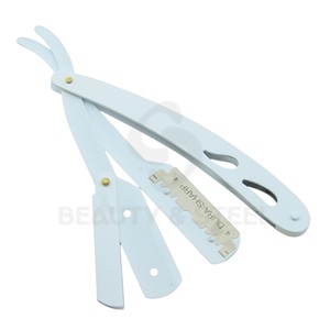 -Professional Straight Edge Barber <b>Razor</b> with Electric Blue Ventilated Handle and Secure Double-Edge Blade Locking System - Product Image 2