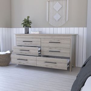 Cassettone rettangolare a 6 cassetti grigio chiaro Southington - Product Image 2