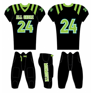 Uniformes de football américain sur mesure, respirants, grande taille, manches courtes, impression par sublimation, antibactériens, séchage rapide - Product Image 4