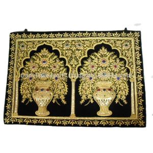 ผ้าปักลายซารีรูปสี่เหลี่ยมผืนผ้าสำหรับตกแต่งบ้าน เป็นมิตรกับสิ่งแวดล้อม ทนทาน ผลิตจากผ้าฝ้าย 100% - Product Image 5