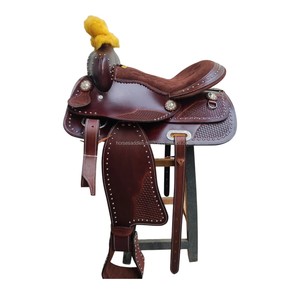 Silla de Montar Western Premium con Accesorios, Juego de Silla de Montar para Caballo de Cuero Genuino con Estribos, Cincha y Brida - Product Image 2