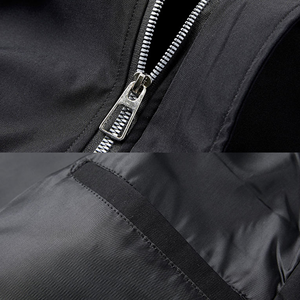Men's Autumn Puffer <b>Jacket</b> Color Blocking <b>Sailor</b> Collar Zipper Front Pocket Casual Standard Worsted Fabric 320g <b>Waterproof</b> - Product Image 6
