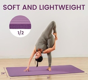 Esterilla de yoga de 8 mm de grosor, antideslizante, de TPE de alta densidad, ecológica, para yoga, pilates, para hombres y mujeres - Product Image 5