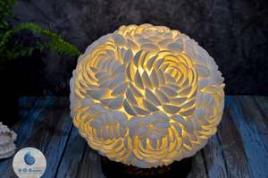 Lampe de chevet artisanale écologique en coquillages, forme naturelle, pour décoration de chambre à coucher de Noël - Product Image 5