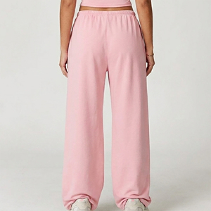 Custom Made Breathable Winter Streetwear Straight Leg Wide Bottom Sweatpants for Women Regular Fit Hip Hop Style Jogger Pants - Product Image 3