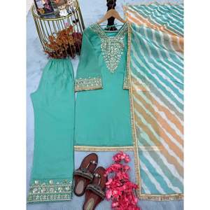 Conjunto de Top y Dupatta para Mujer de Diseñador, Elegante Atuendo para Fiesta, Estilo Palazzo - Product Image 5