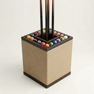 Argmac Premium Block <b>Cue</b> Stand with Flute PU Leather Design, Durable <b>Cue</b> Holder Rack for <b>Pool</b> and Snooker Tables - Product Image 3