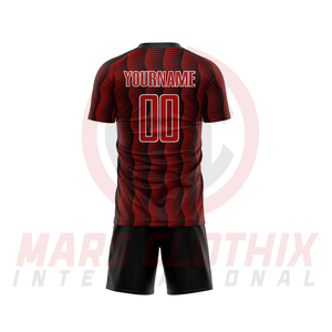 ชุดเสื้อฟุตบอลและกางเกงขาสั้นแบบซับลิเมชั่นสั่งทำพิเศษสำหรับขายออนไลน์ ชุดฟุตบอลดีไซน์ใหม่ราคาขายส่ง - Product Image 3