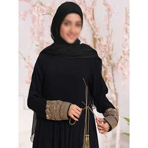 Abaya Larga de Alta Calidad para Mujer, Manga Larga, Ropa Musulmana Islámica, Sin Costuras, Transpirable, Ligera, MOQ Bajo - Product Image 4
