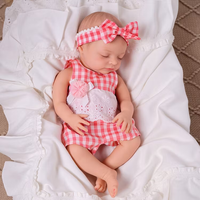 Poupée Bébé Reborn en Silicone Babeside, 12 Pouces, Corps Entier en Silicone Platine, Fille, avec Barboteuse Rose en Dentelle