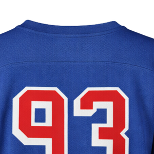Maillot de hockey sur glace pour femmes, bleu et rouge, respirant, à manches longues, uniforme de hockey de performance, style équipe - Product Image 5