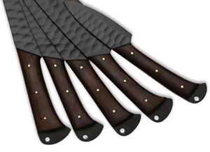 Handmade High Quality 5-Piece Powder Coated Chef <b>Knife</b> <b>Set</b> with <b>Sharp</b> Serrated Edge and Customized Handle for Multi-Purpose Use - Product Image 2