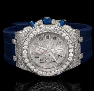 Reloj de Diamantes Moissanite de la Mejor Calidad para Hombre, Estilo Hip Hop, Reloj de Plata Único Disponible al Mejor Precio - Product Image 1