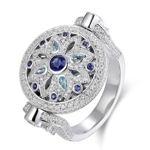 Wholesale Silver Plated <b>Rings</b> for Women, Elegant Crystal Stone Fashion <b>Rings</b>, Luxury <b>Adjustable</b> Jewelry Accessories - Product Image 1