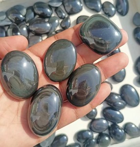 Cabujón de Obsidiana Arcoíris, Gema Suelta de Obsidiana Natural, Corte Ovalado, Gema Negra y Arcoíris - Product Image 3