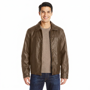 Veste en cuir élégante pour homme - Finition douce - Légère - Parfaite pour la saison automnale - veste en cuir pour homme - Product Image 6