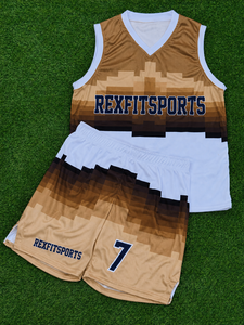 Uniforme de match de basket-ball personnalisé Rexfit Team Next |   Ensemble de sport unisexe respirant imprimé par sublimation |   Shorts en jersey sans manches - Product Image 6