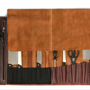 Étui à Couteaux de Cuisine Vintage en Cuir – Sac de Chef Roulant Durable Anti-Odeur Robuste et Confortable pour Rangement et Transport de Couteaux de Cuisine - Product Image 1