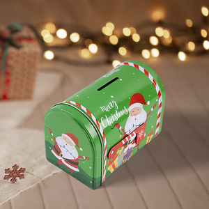 Proveedor personalizado Metal alcancía Navidad Metal latas buzón forma regalo caja de embalaje - Product Image 1