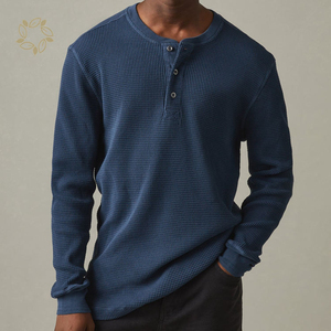 เสื้อเชิ้ตเฮนลีย์ผู้ชายไซส์ใหญ่คุณภาพสูง ดีไซน์สวย ใส่ได้หลากหลาย นุ่ม ระบายอากาศดี ผลิตจากผ้าฝ้าย 100% เหมาะสำหรับทุกฤดูกาล - Product Image 3