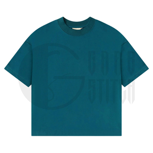 Camiseta Oversize para Hombre, Cuello Simulado, Manga Corta, Algodón, Ajuste Holgado, Estilo Casual Urbano, Lisa, de Gran Gramaje, Top de Moda de Verano - Product Image 6