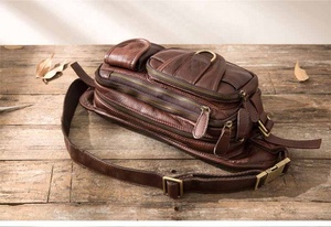 Bolso Bandolera de Piel Auténtica para Hombre, Estilo Vintage, para Viaje, Moda, Mensajero, de Hombro - Product Image 5