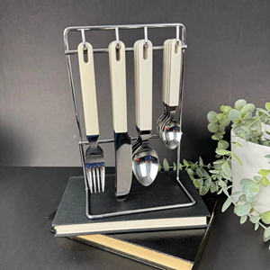 Moderno soporte colgante para cubiertos con estante metálico, ideal para mesa de comedor, encimera de cocina, cafetería y restaurante, organizador de utensilios. - Product Image 1