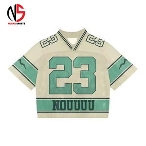 T-shirt ample à col en V pour homme, impression de logo personnalisée, maillot de football en jersey mesh, uniforme de football chez NURAK en 2026 - Product Image 5