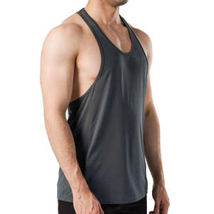 Camiseta sin mangas transpirable de punto acanalado con cuello en V, ajustada, 100% personalizada, al por mayor, blanca, para hombre, de poliéster y algodón, con logo personalizado - Product Image 2