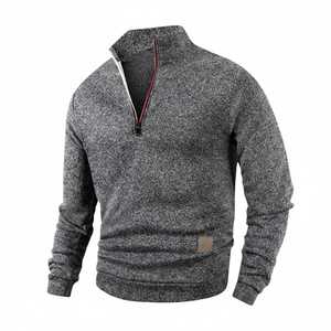 Sudadera Térmica Ligera Personalizada para Hombre con Cierre de Cremallera de un Cuarto y Cuello Alto para Uso Casual y al Aire Libre - Product Image 4