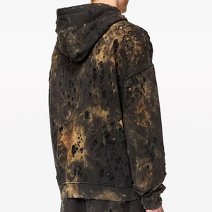 Fabricants de sweats à capuche personnalisés en coton 100% 500 g/m², brodés, patchwork, ODM, unisexes, épais, confortables, élégants, surdimensionnés - Product Image 2