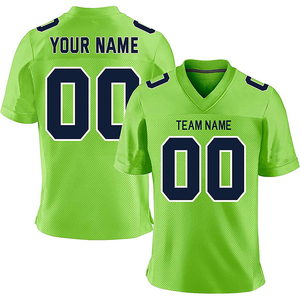 Premium Custom Sublimation Lime Green American Football Jersey Breathable Mesh Training Athletic Game Shirt For Team Wear - Product Image 4