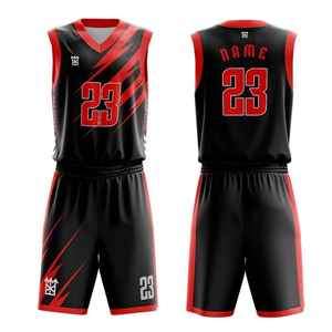 High Quality Red Sleeveless Basketball Uniform Sets Breathable Comfortable Plus Size Customized Team Name Printed Personalized - Product Image 1