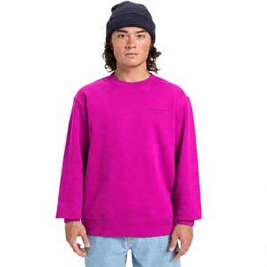 Men's Oversized Solid <b>Navy</b> Cotton Crew Neck Pullover <b>Sweatshirt</b> Casual Autumn Wear - Product Image 2