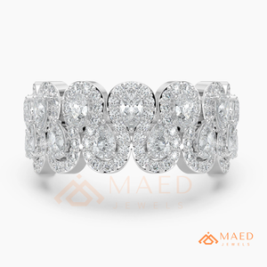 Gold Plated Diamond Wide Band <b>Ring</b> for Women Oval Cluster Statement Cocktail <b>Ring</b> Luxury Fine Jewelry USA - Product Image 5