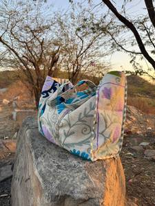 Cotton Kantha Suzani <b>Patchwork</b> Tote <b>Bag</b> – Handmade Ethnic Shoulder <b>Bag</b> for Travel, Shopping & Daily Use - Product Image 3