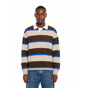 Suéter de Punto a Rayas para Hombre, Manga Larga, Diseño de Cuello, Corte Regular, Material de Punto para Otoño e Invierno - Product Image 4