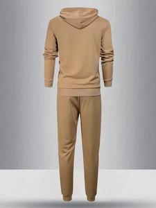 Conjunto Deportivo con Capucha de Color Sólido, Más Vendido, Manga Larga, Cierre con Cordón, Ropa Casual para Otoño, 100% Algodón Transpirable - Product Image 2