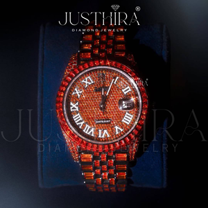 Reloj de Diamantes de Lujo para Hombre, Rojo, con Incrustaciones de Diamantes, Estilo HipHop, a Precio Bajo - Product Image 2