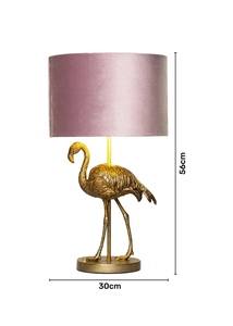 Modern Luxury Gold Flamingo Sculpture <b>Table</b> Lamp White Fabric Shade Animal Art Deco <b>Bedside</b> Living Room Home Decor Light - Product Image 4