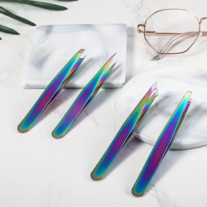 Stainless Steel 4pcs Eyebrow <b>Clip</b> Set with Colorful Titanium Plating Eyebrow <b>Clip</b> for <b>Trimming</b> and Grooming and Hair Removal - Product Image 4
