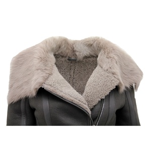 Chaqueta de Motociclista para Mujer, Gris, de Piel de Oveja Genuina, Suave, Impermeable, Reversible, Ecológica, Fabricantes, Totalmente Personalizada - Product Image 4