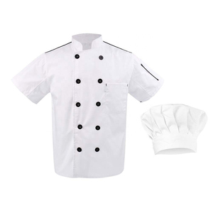 Nuevas Camisas de Chef Personalizadas de Manga Corta, Transpirables, de Algodón Ligero y Duradero, con Color y Logotipo Personalizados, Pantalones de Trabajo Unisex Listos para Usar - Product Image 4